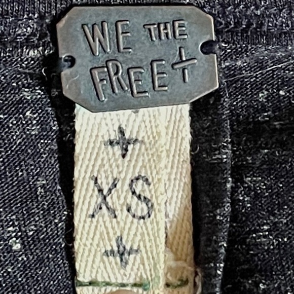 Free People We The Free Oversized Flowy Tee XS Heather Charcoal Gray Semi Crop - Picture 6 of 7